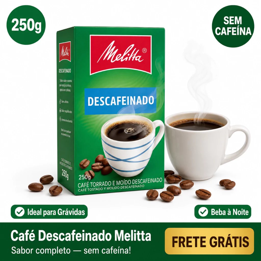 Café Descafeinado Melitta 250g Torrado e Moído Sem Cafeína