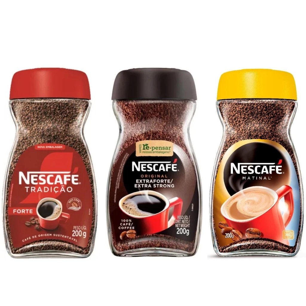 Café Solúvel Nescafé Tradição, Matinal e Original 200g